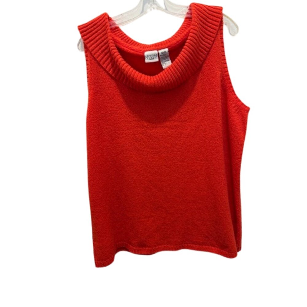 Carolina Colours Sleeveless Sweater Women's Size 23/24 Ribbed Cowl Neckline